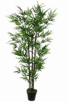 Mica Decorations Bamboe struik kunstplant staand 120 cm - Grote huis/kantoorplant Groen