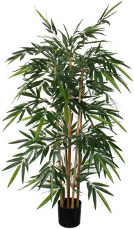 Mica Decorations Bamboe struik kunstplant staand 150 cm - Grote volle huis/kantoorplant Groen