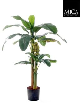 Mica Decorations bananenboom maat in cm: 150 x 85 in plastic pot Groen
