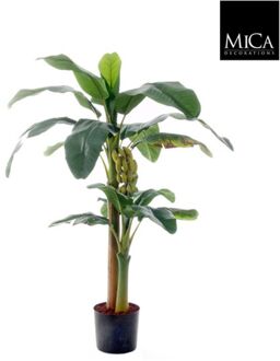 Mica Decorations bananenboom maat in cm: 150 x 85 in plastic pot Groen