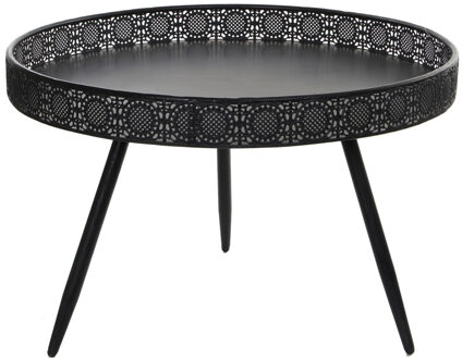 Mica Decorations Bijzettafel Ø 70 cm Zwart