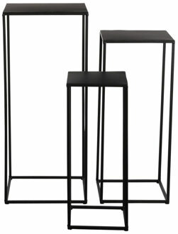 Mica Decorations Bijzettafels/plantenstandaards - 3x - metaal - H50 - H60 - H70 cm