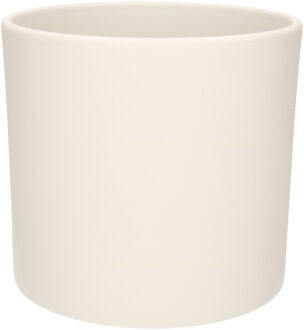 Mica Decorations Bloem/planten pot - mat wit - keramiek - H21.5 x D23 cm - plantenpot