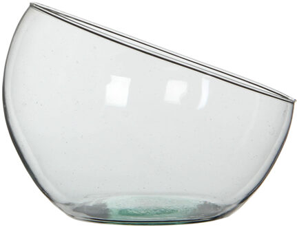 Mica Decorations Bloemen of planten vaas Boly - gerecycled glas - helder transparant - D19 x H18 cm
