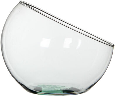 Mica Decorations Bloemen of planten vaas Boly - gerecycled glas - helder transparant - D24 x H21 cm