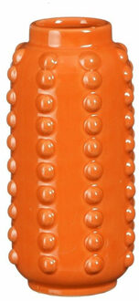 Mica Decorations Bloemenvaas - boaz - gebobbeld - oranje - 18x8 cm