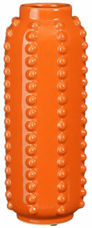 Mica Decorations Bloemenvaas - boaz - gebobbeld - oranje - 30 x 11 cm