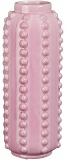 Mica Decorations Bloemenvaas - boaz - gebobbeld - roze - 30 x 11 cm