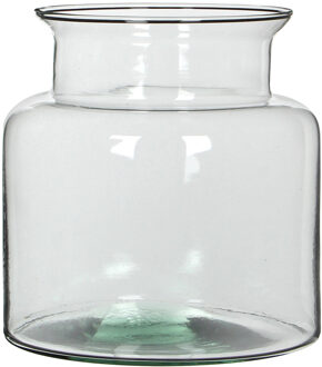 Mica Decorations Bloemenvaas Mathew - gerecycled glas - transparant - D19 x H18 cm - Vazen