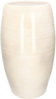 Mica Decorations Bloemenvaas shiny wit - keramiek - boeket vaas - H50 x D30 cm