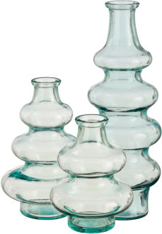 Mica Decorations Bloemenvaas Sira - 3x - transparant glas - 3 maten - vaas - sierlijk model