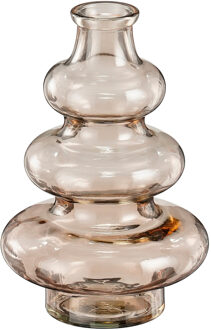 Mica Decorations Bloemenvaas Sira - transparant glas - beige - D14,5 x H22 cm - vaas - sierlijk model