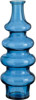 Mica Decorations Bloemenvaas Sira - transparant glas - blauw - D14,5 x H40 cm - vaas - sierlijk model