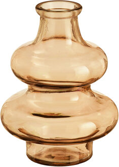 Mica Decorations Bloemenvaas Sira - transparant glas - bruin - D12 x H16 cm - vaas - sierlijk model