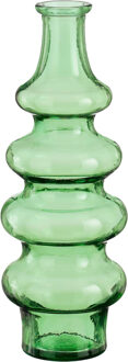 Mica Decorations Bloemenvaas Sira - transparant glas - groen - D14,5 x H40 cm - vaas - sierlijk model