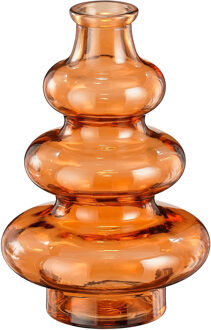 Mica Decorations Bloemenvaas Sira - transparant glas - oranje - D14,5 x H22 cm - vaas - sierlijk model