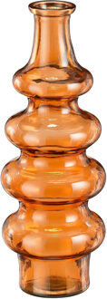 Mica Decorations Bloemenvaas Sira - transparant glas - oranje - D14,5 x H40 cm - vaas - sierlijk model