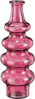 Mica Decorations Bloemenvaas Sira - transparant glas - roze - D14,5 x H40 cm - vaas - sierlijk model