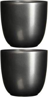 Mica Decorations Bloempot antraciet grijs keramiek voor kamerplant H31.5 x D35 cm