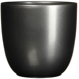 Mica Decorations Bloempot antraciet grijs keramiek voor kamerplant H9 x D10 cm