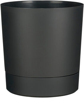 Mica Decorations Bloempot - antraciet - H37 x D35 cm - kunststof