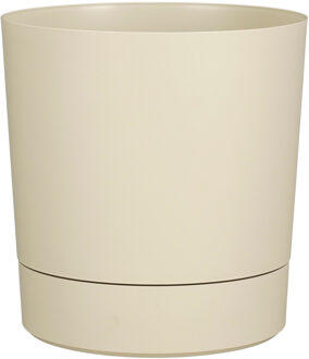 Mica Decorations Bloempot - beige - H19 x D18 cm - kunststof