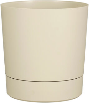 Mica Decorations Bloempot - beige - H30 x D28 cm - kunststof