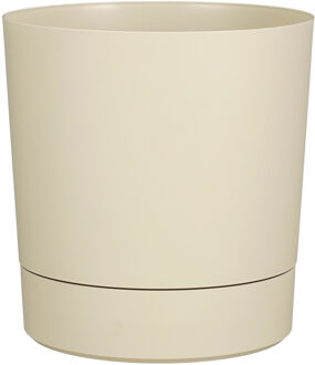 Mica Decorations Bloempot - beige - H34 x D33 cm - kunststof