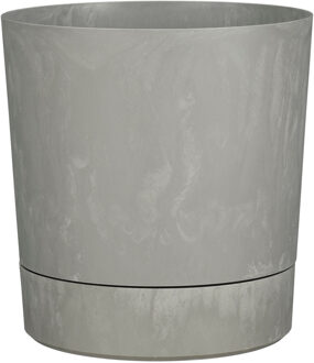 Mica Decorations Bloempot - betongrijs - H19 x D18 cm - kunststof