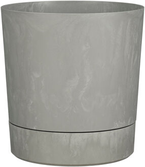 Mica Decorations Bloempot - betongrijs - H30 x D28 cm - kunststof