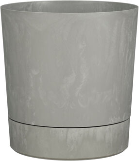 Mica Decorations Bloempot - betongrijs - H34 x D33 cm - kunststof