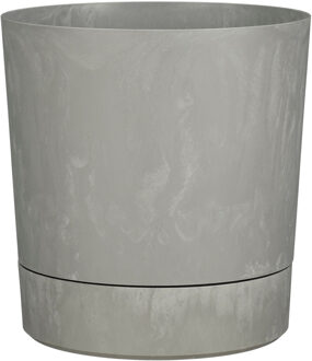 Mica Decorations Bloempot - betongrijs - H37 x D35 cm - kunststof
