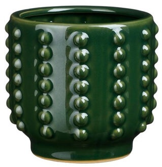 Mica Decorations Bloempot - boaz - gebobbeld - groen - 16 x 18 cm