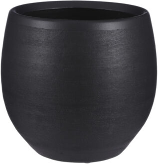 Mica Decorations Bloempot Boule - mat zwart - keramiek - 26 x 23 cm