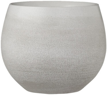 Mica Decorations Bloempot - creme wit - keramiek - 18 x 15 cm