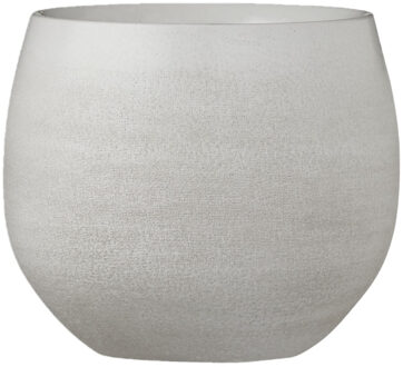 Mica Decorations Bloempot - creme wit - keramiek - 20 x 18 cm