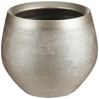 Mica Decorations Bloempot - goudkleurig - keramiek - 18 x 15 cm