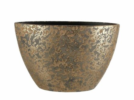 Mica Decorations Bloempot - goudkleurig - ovale schaal - 40 x 26 cm