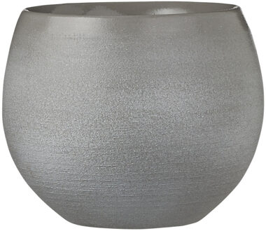 Mica Decorations Bloempot - grijs - keramiek - 18 x 15 cm