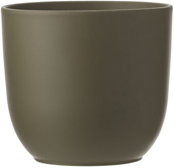 Mica Decorations Bloempot - groen - keramiek - 19 x 18 cm