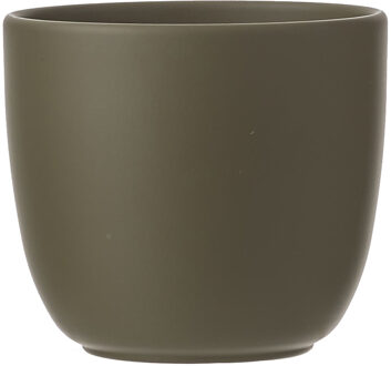 Mica Decorations Bloempot - groen mat - H14 x D14,5 cm - keramiek - voor kamerplant - plantenpot