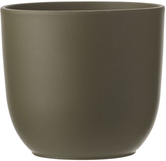 Mica Decorations Bloempot - groen mat - H16 x D17 cm - keramiek - voor kamerplant - plantenpot