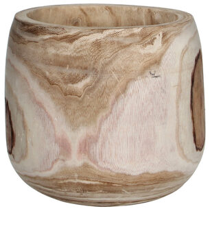 Mica Decorations Bloempot - hout - voor binnen en buiten - D27 cm - Plantenbak