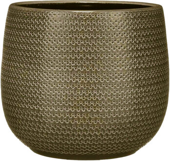 Mica Decorations bloempot - keramiek - bruin - 20x25cm