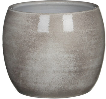 Mica Decorations Bloempot - lichtgrijs - keramiek - D20 x H18 cm - plantenpotten binnen