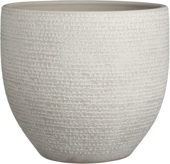 Mica Decorations Bloempot - lichtgrijs - terracotta - 29 x 26 cm - plantenpotten binnen