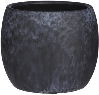 Mica Decorations Bloempot - mat zwart - keramiek - 16 x 14 cm