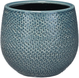 Mica Decorations Bloempot - midnight blauw - keramiek - 14x12cm