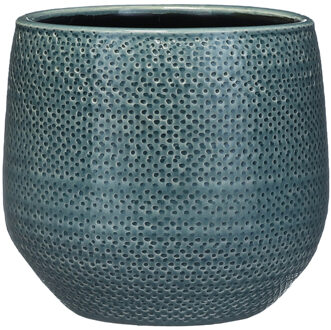 Mica Decorations Bloempot - midnight blauw - keramiek - 21x19 cm