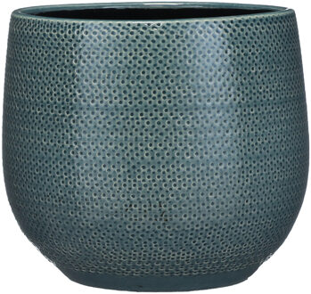 Mica Decorations Bloempot - midnight blauw - keramiek - 25 x 20 cm